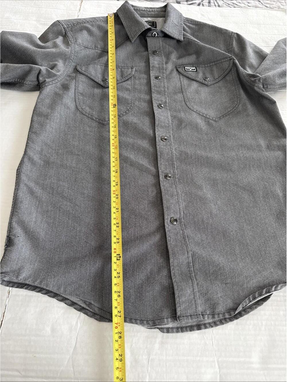 KIMES RANCH - Gray Long Sleeve Snap Button Western Shirt w/ Pockets - Mens Small - Picture 6 of 8